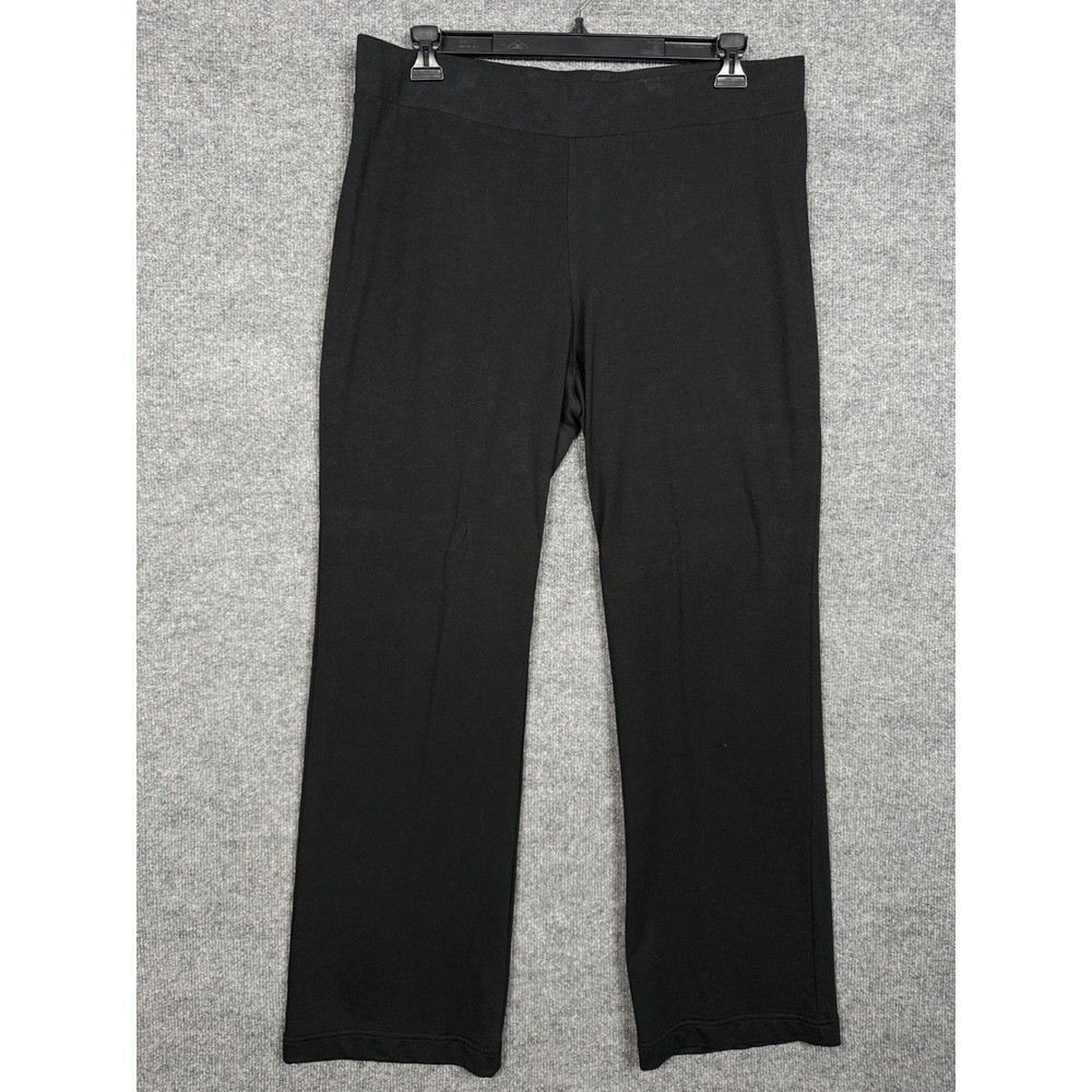 Purejill Sz Large Bootcut Pants Black Cotton Blend Stretch Pull On Career Office